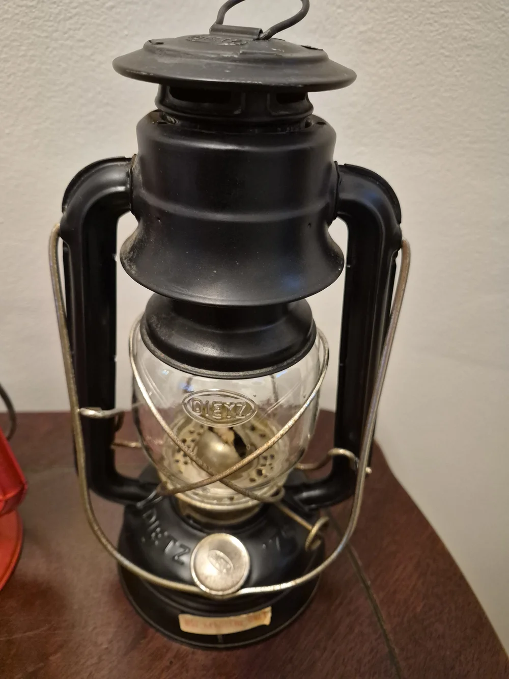 Classic Dietz Red 50 and Black 76 Metal Hurricane Lantern Pair